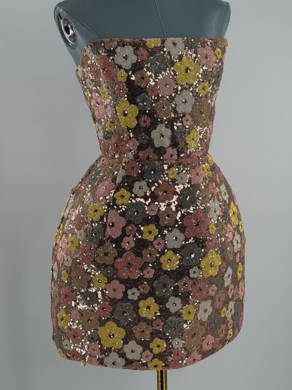 🆕 BRONX & BANCO 🧿 NWOT Maraya Floral Sequin Mini Dress, Yellow Multi, Sz M US6 - Picture 6 of 17